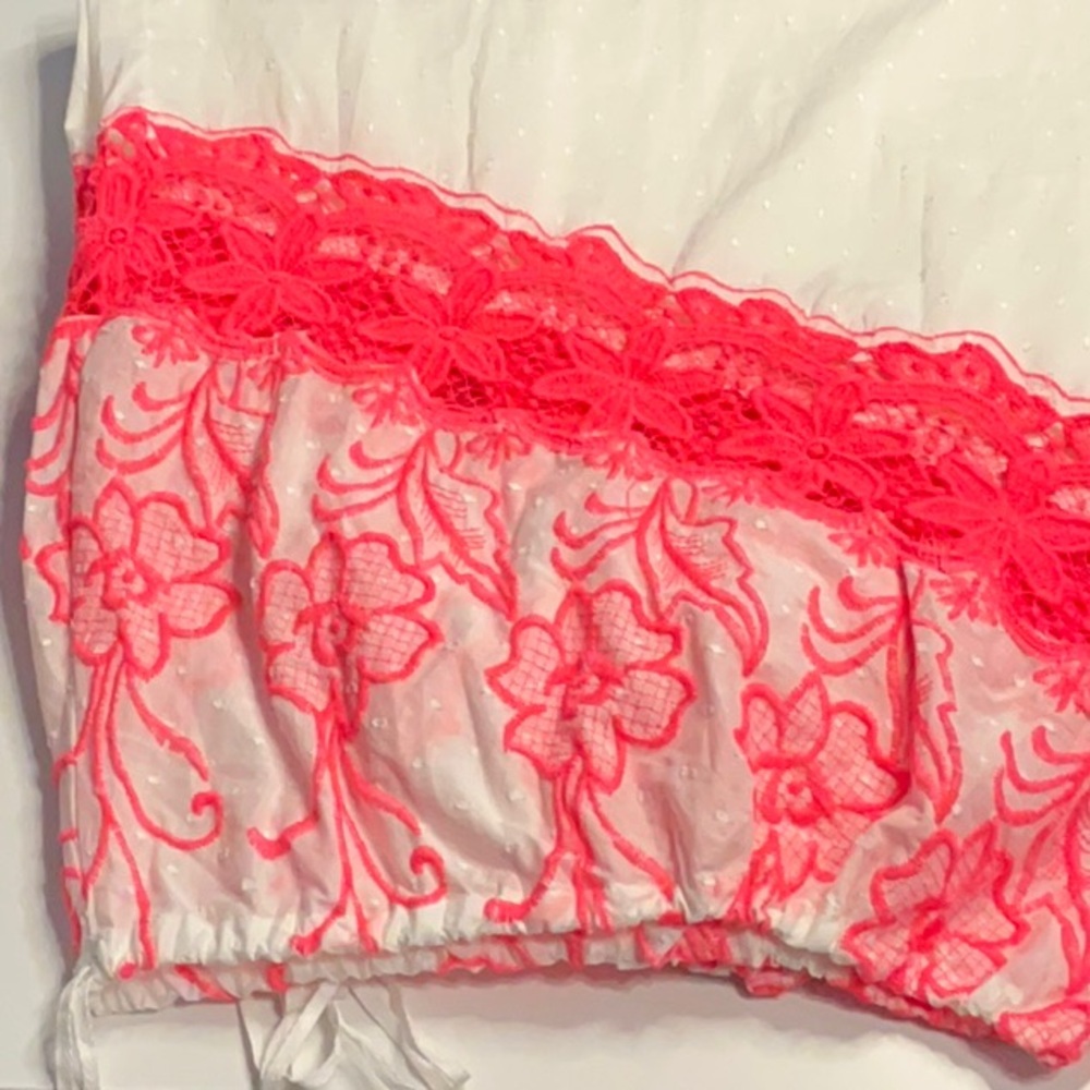 Free People Intimately Day Glow Joggers in White/Neon Pink Combo~Size Large~NWT - Picture 9 of 15